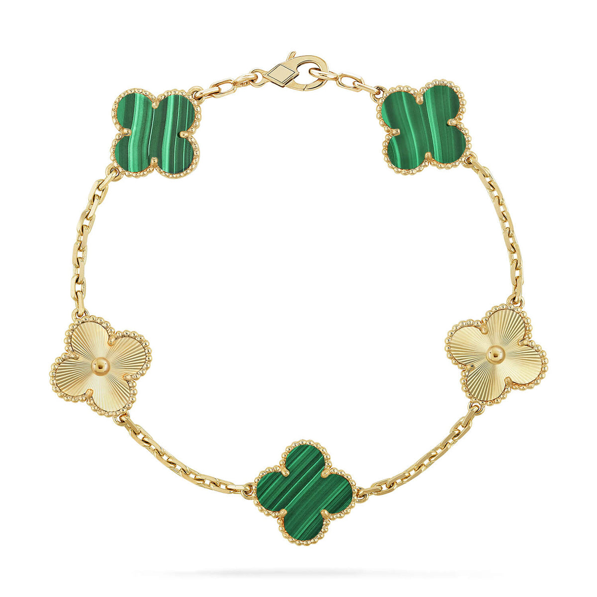 [Star]New  CLOVER 5 MOTIF MALACHITE BRACELET COLLECTION