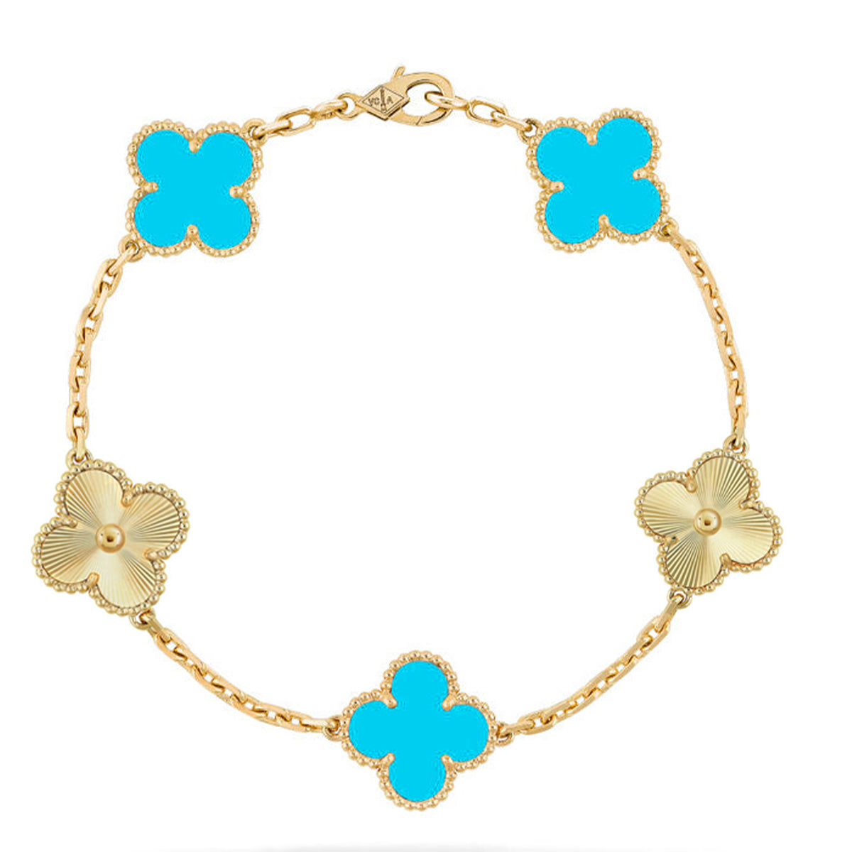 [Star]New  CLOVER 5 MOTIF TURQUOISE BRACELET COLLECTION