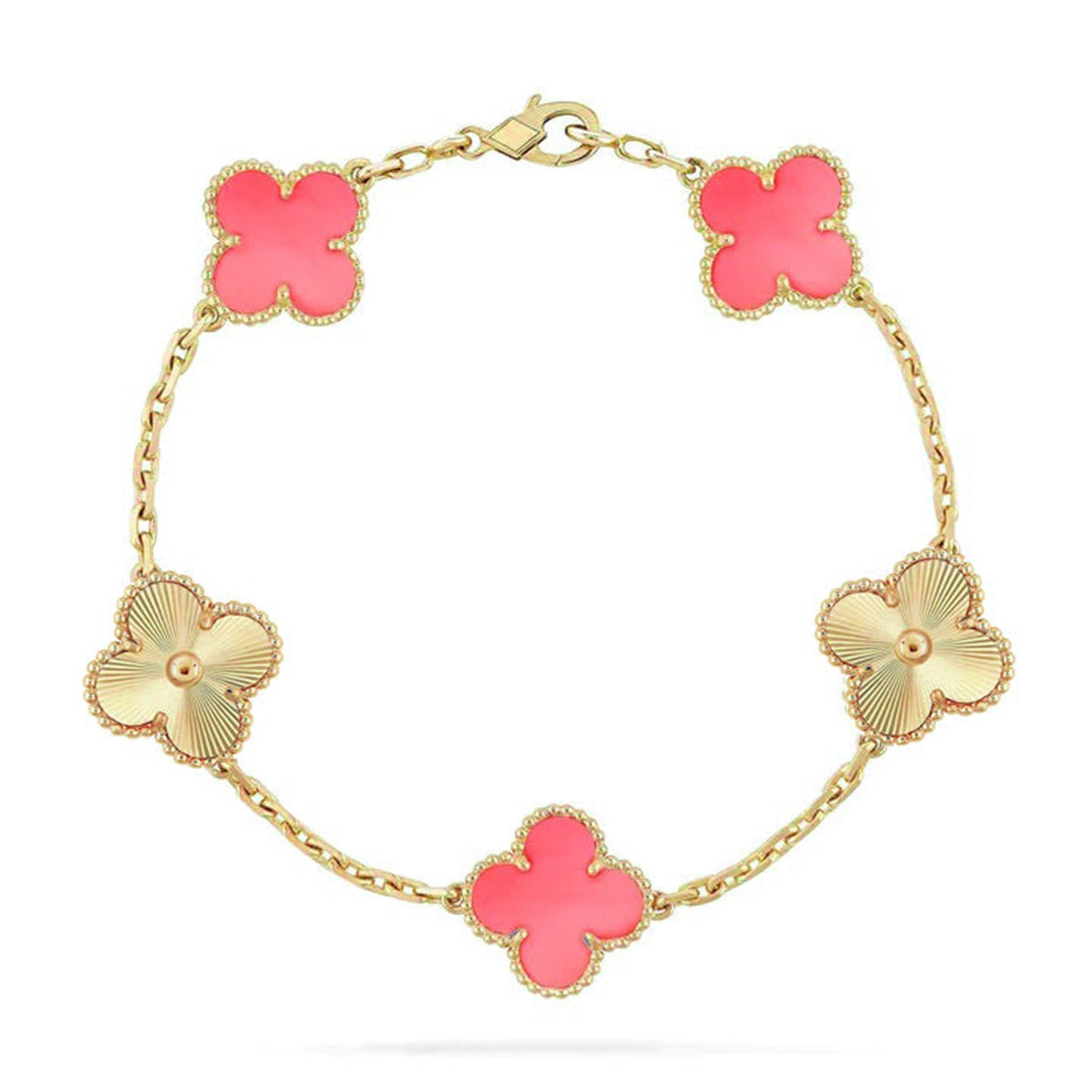[Star]New  CLOVER 5 MOTIFS  PINK MOP BRACELET COLLECTION