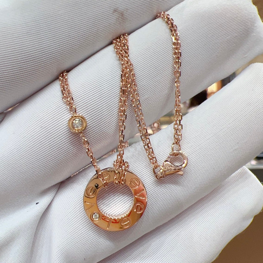 ¡®Star¡¯LOVE NECKLACE 16MM 2 DIAMONDS