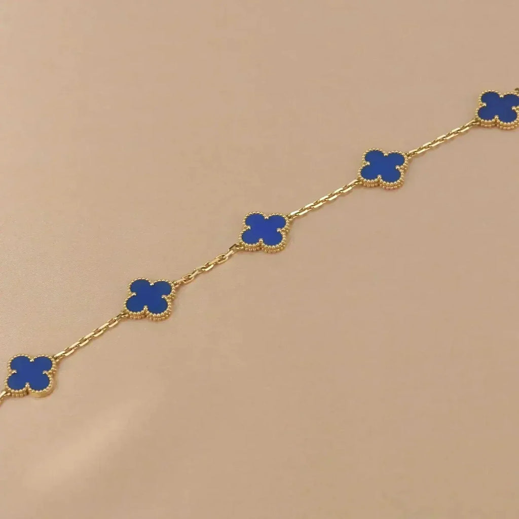 [Star]New CLOVER 5 MOTIF BLUE AGATE BRACELET COLLECTION