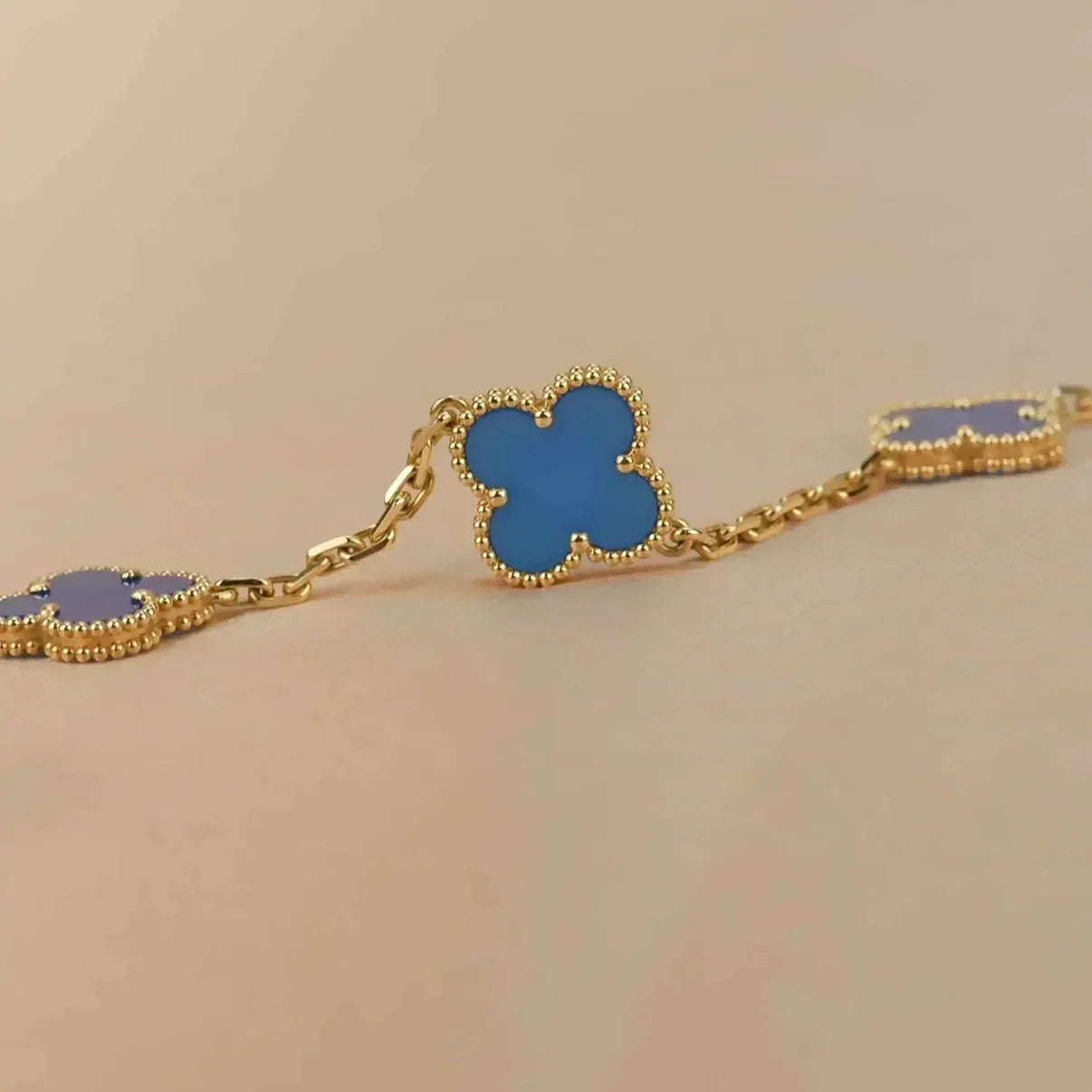 [Star]New CLOVER 5 MOTIF BLUE AGATE BRACELET COLLECTION