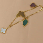 ¡®Star¡¯LUCKY SPRING 5 MOTIF GOLD BRACELET