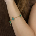 [Star]New  CLOVER 5 MOTIF MALACHITE BRACELET COLLECTION