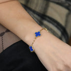 [Star]New CLOVER 5 MOTIF BLUE AGATE BRACELET COLLECTION