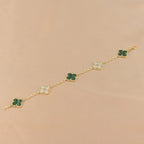 [Star]New  CLOVER 5 MOTIF MALACHITE BRACELET COLLECTION