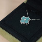 ¡®Star¡¯CLOVER 15MM DIAMOND SVRES PORCELAIN  NECKLACE SILVER