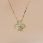 ¡®Star¡¯CLOVER 15MM DIAMOND GOLD MOTHER OF PEARL NECKLACE