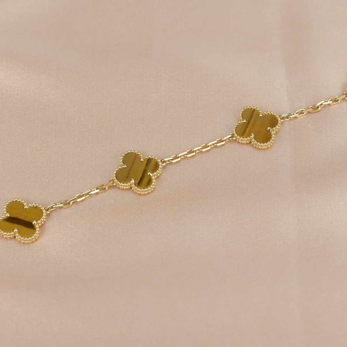 [Star]New  CLOVER 5 MOTIFS TIGER EYE BRACELET COLLECTION