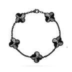 [Star]New CLOVER 5 MOTIF BLACK BRACELET