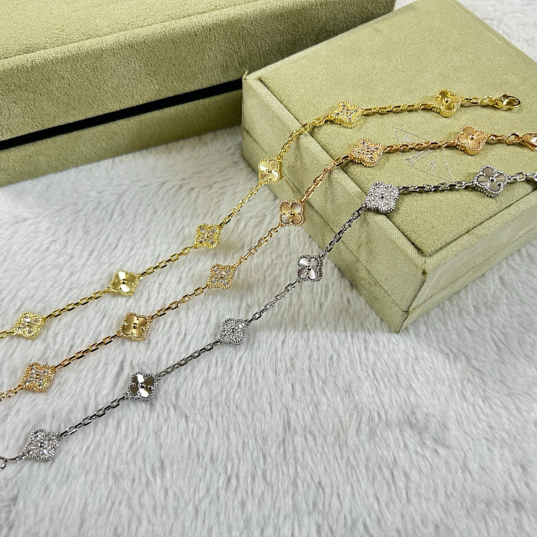 [¡®Star¡¯]CLOVER 6 MOTIF DIAMOND LASER BRACELET