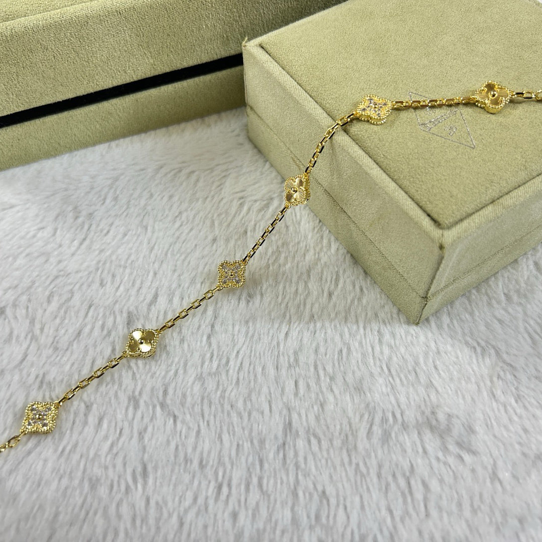 [¡®Star¡¯]CLOVER 6 MOTIF DIAMOND LASER BRACELET