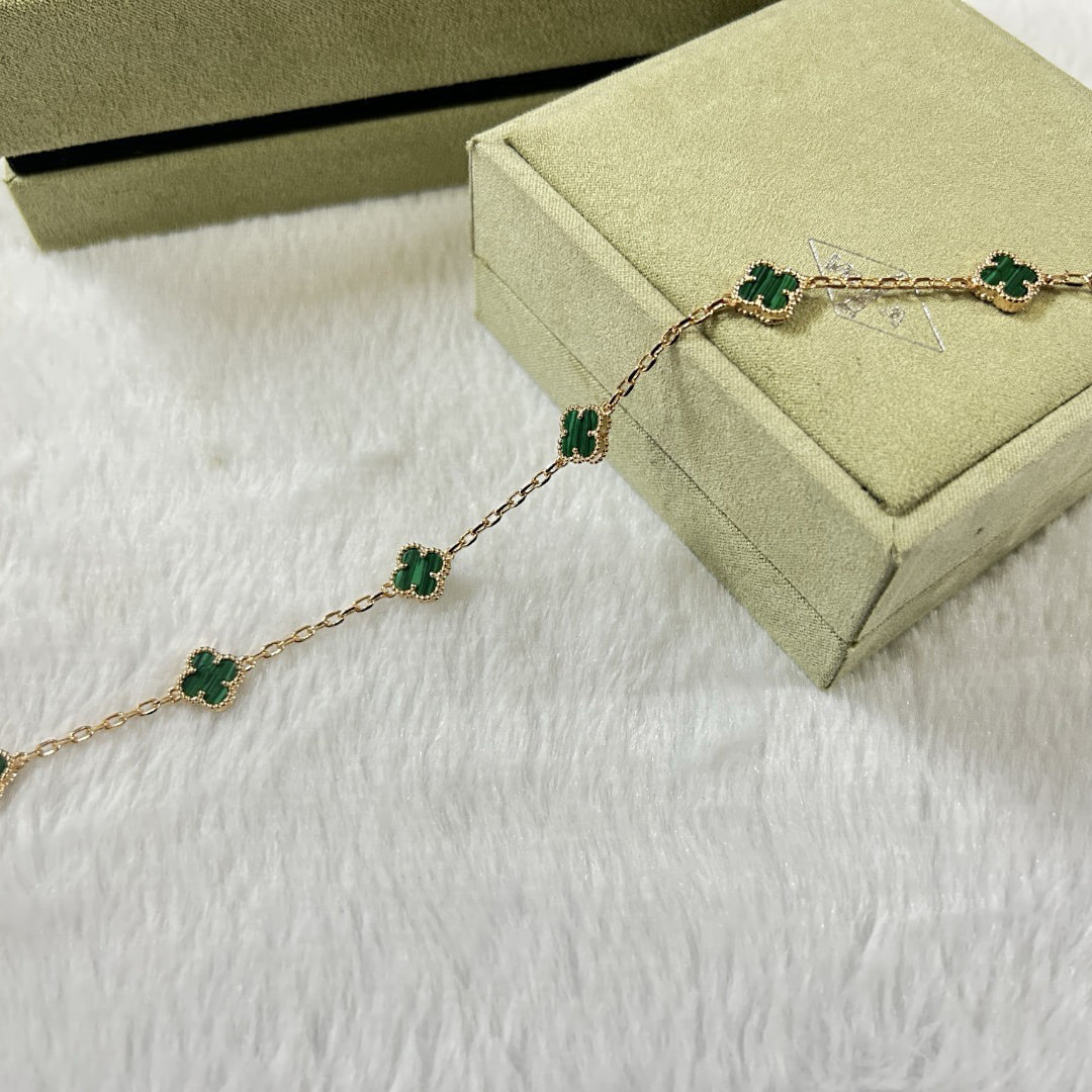 [¡®Star¡¯]CLOVER 6 MOTIF MALACHITE BRACELET