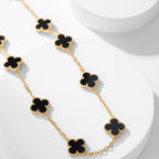 ¡®Star¡¯CLOVER 10 MOTIFS ONYX NECKLACE