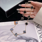 ¡®Star¡¯CLOVER 10 MOTIFS ONYX NECKLACE