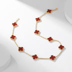 ¡®Star¡¯CLOVER 10 MOTIFS CARNELIAN NECKLACE