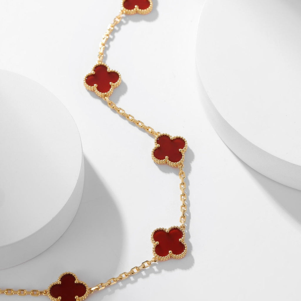 ¡®Star¡¯CLOVER 10 MOTIFS CARNELIAN NECKLACE