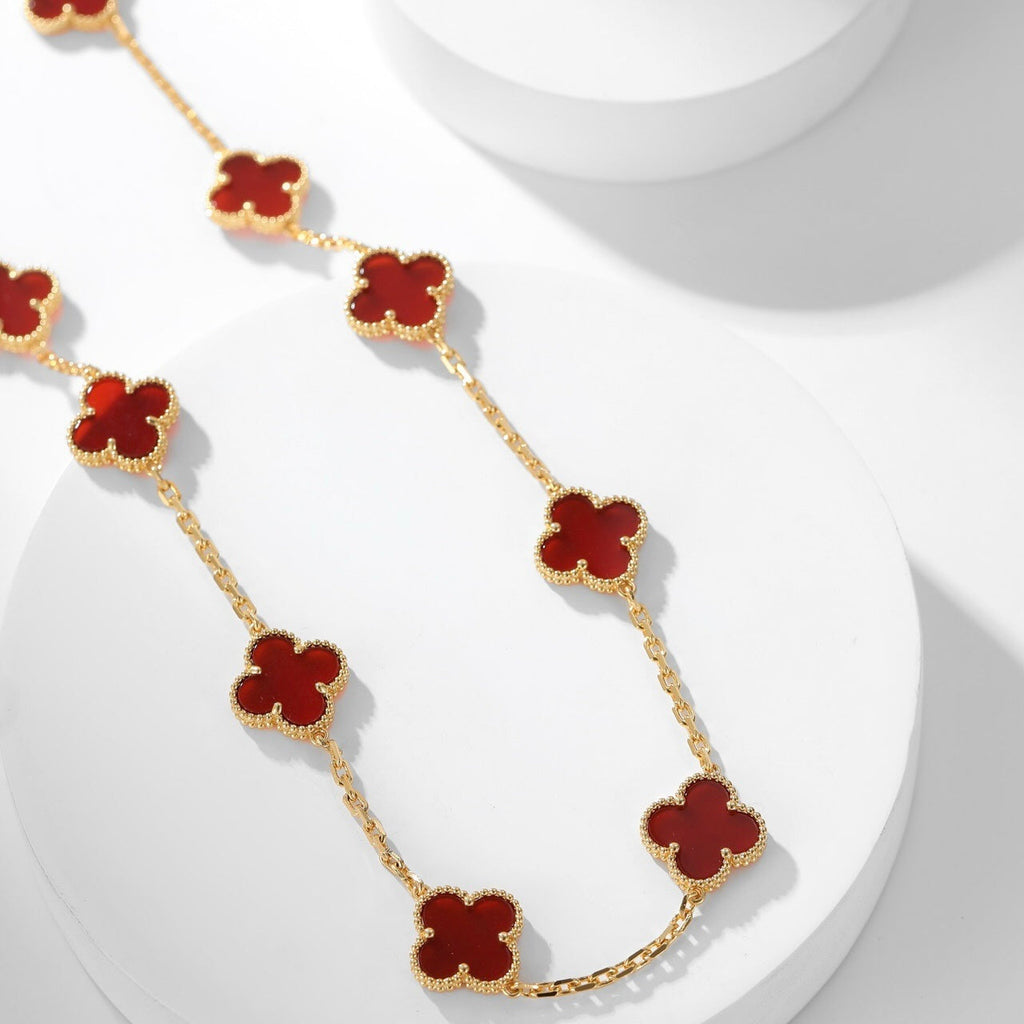 ¡®Star¡¯CLOVER 10 MOTIFS CARNELIAN NECKLACE