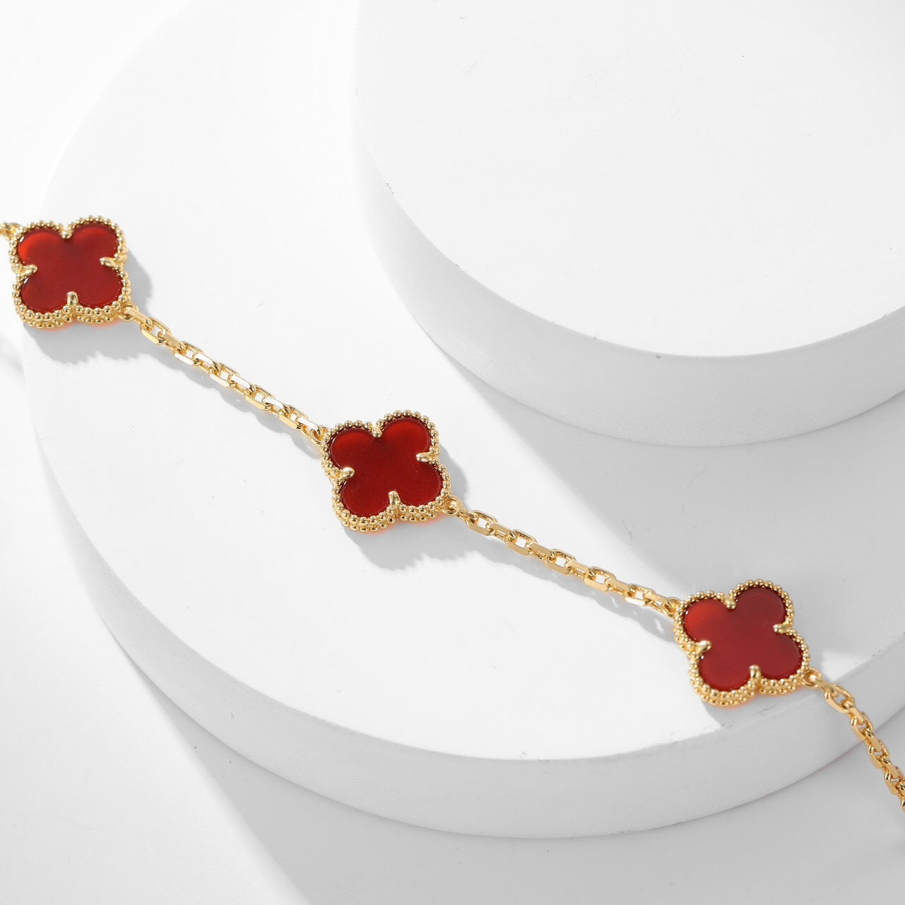 ¡®Star¡¯CLOVER 10 MOTIFS CARNELIAN NECKLACE