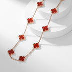 ¡®Star¡¯CLOVER 10 MOTIFS CARNELIAN NECKLACE