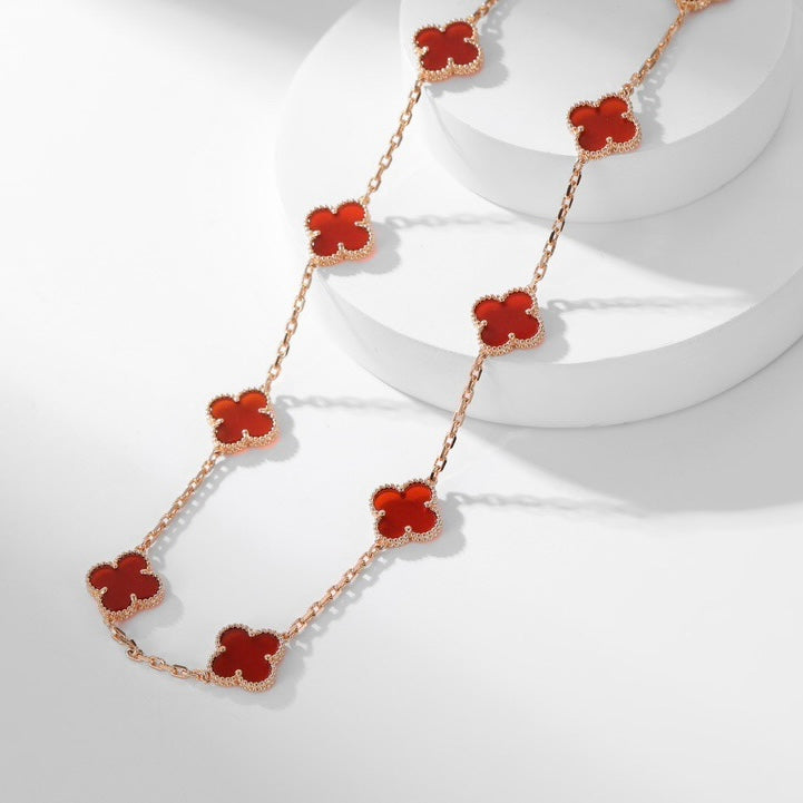 ¡®Star¡¯CLOVER 10 MOTIFS CARNELIAN NECKLACE