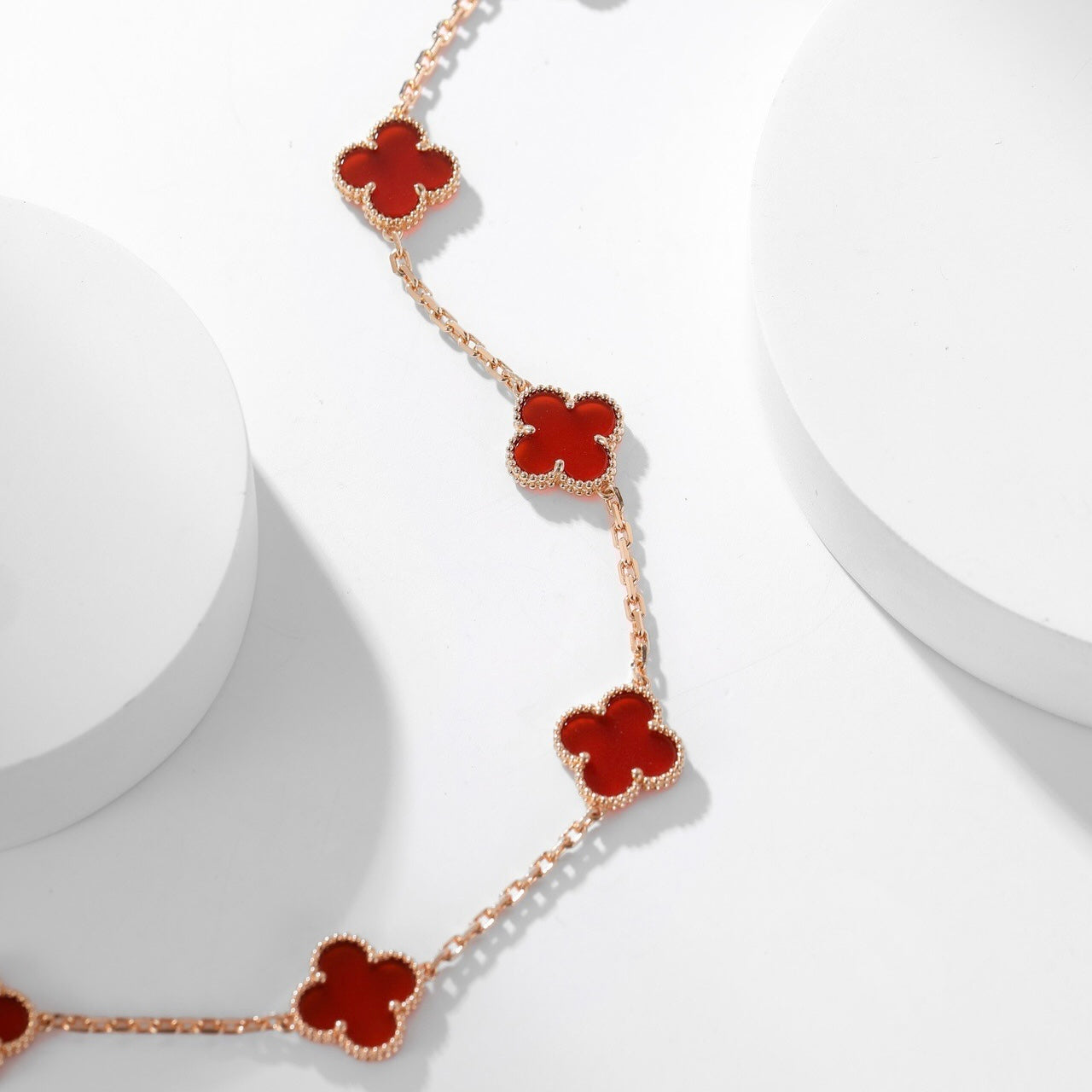 ¡®Star¡¯CLOVER 10 MOTIFS CARNELIAN NECKLACE