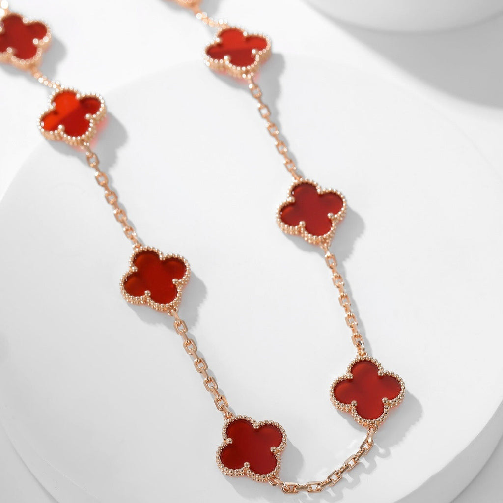 ¡®Star¡¯CLOVER 10 MOTIFS CARNELIAN NECKLACE