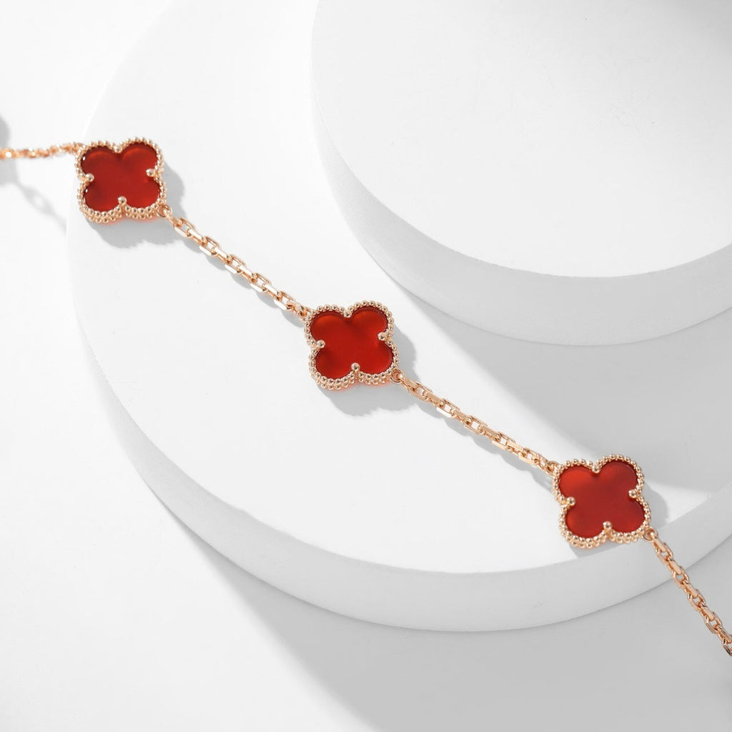 ¡®Star¡¯CLOVER 10 MOTIFS CARNELIAN NECKLACE