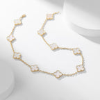 ¡®Star¡¯CLOVER 10 MOTIFS WHITE MOTHER OF PEARL NECKLACE