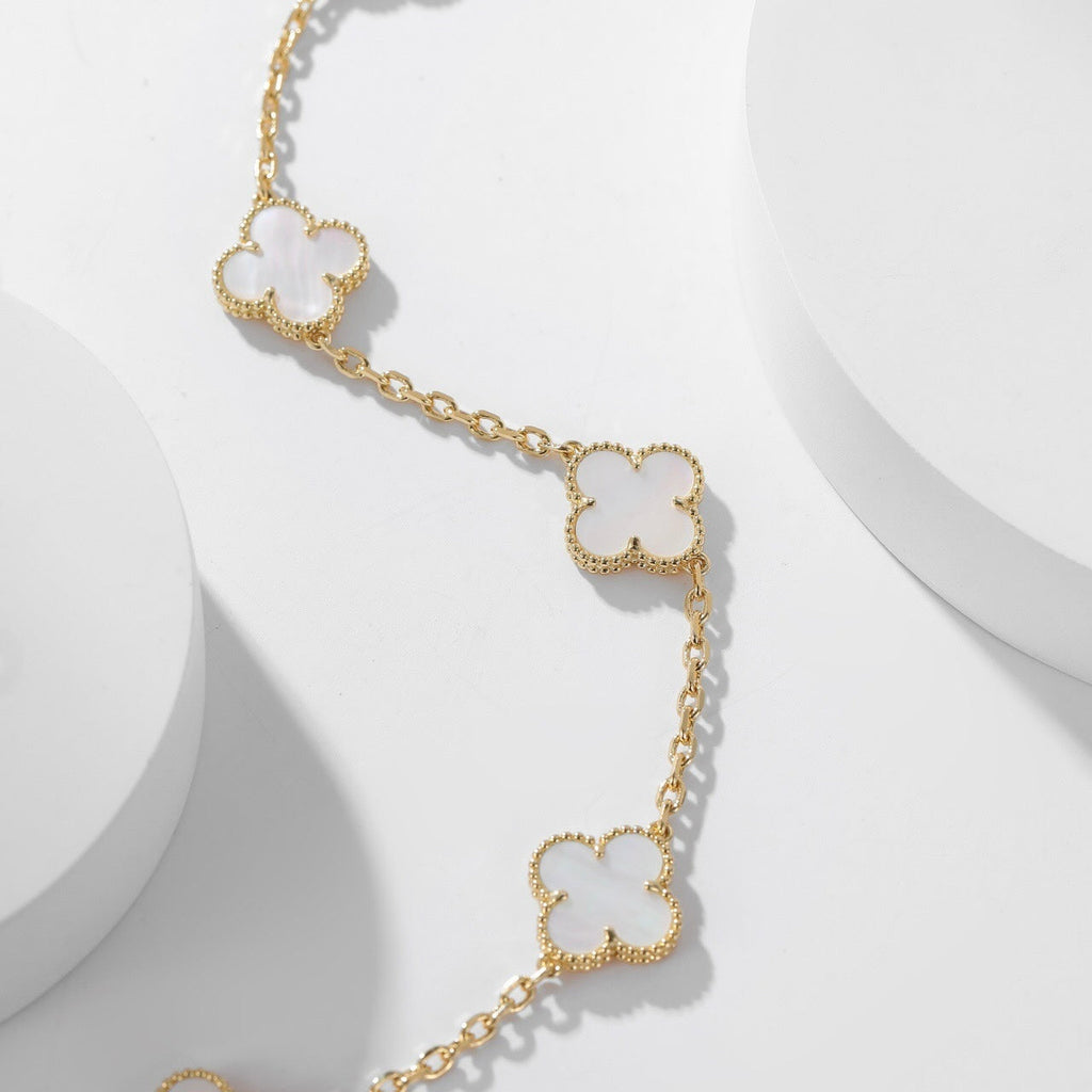 ¡®Star¡¯CLOVER 10 MOTIFS WHITE MOTHER OF PEARL NECKLACE