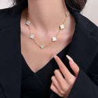 ¡®Star¡¯CLOVER 10 MOTIFS WHITE MOTHER OF PEARL NECKLACE