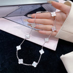 ¡®Star¡¯CLOVER 10 MOTIFS WHITE MOTHER OF PEARL NECKLACE