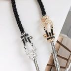 ¡®Star¡¯FORCE LARGE HORSESHOE BLACK WHITE DIAMOND BRACELET SILVER