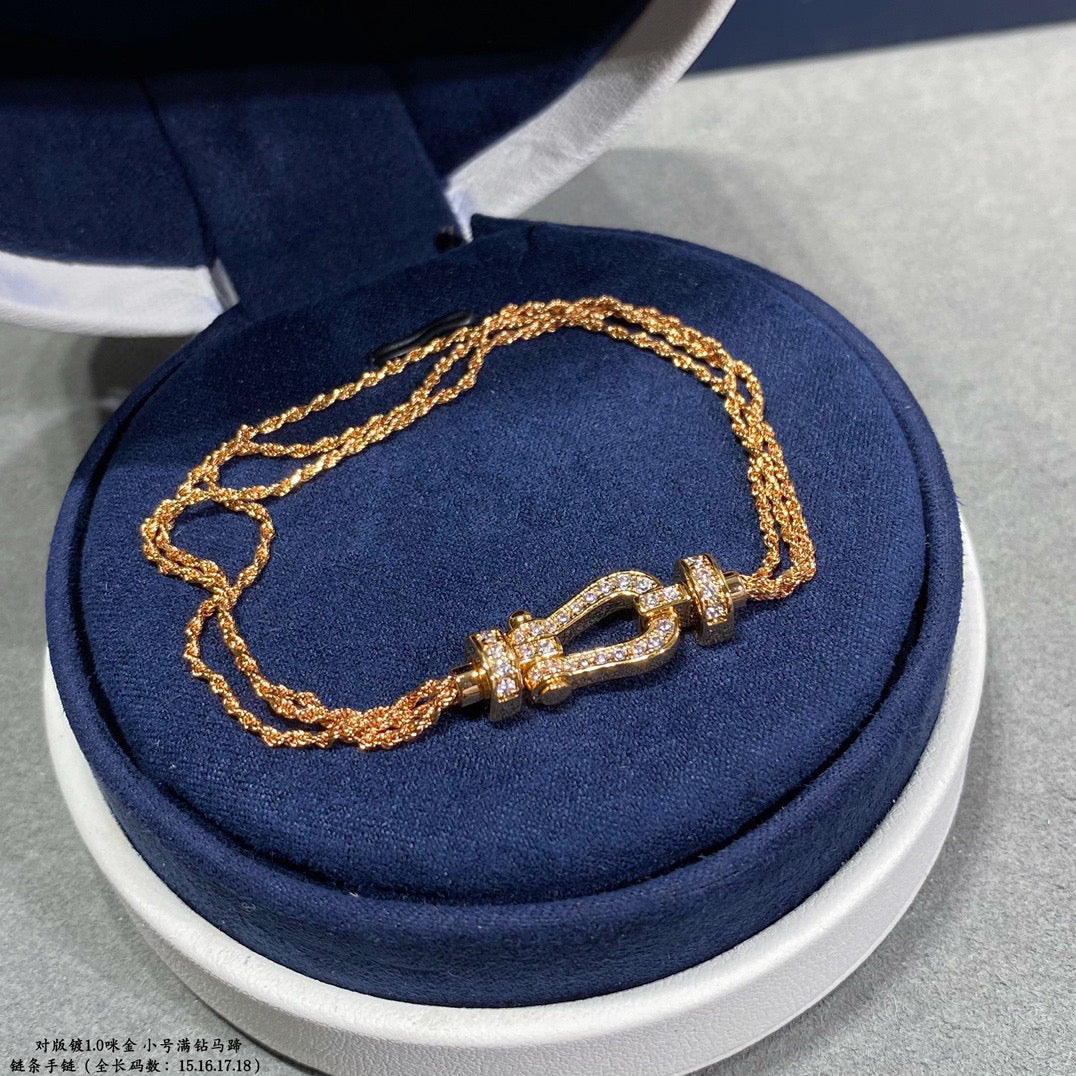 ¡®Star¡¯FORCE SMALL HORSESHOE  DIAMOND CHAIN ROPE BRACELET