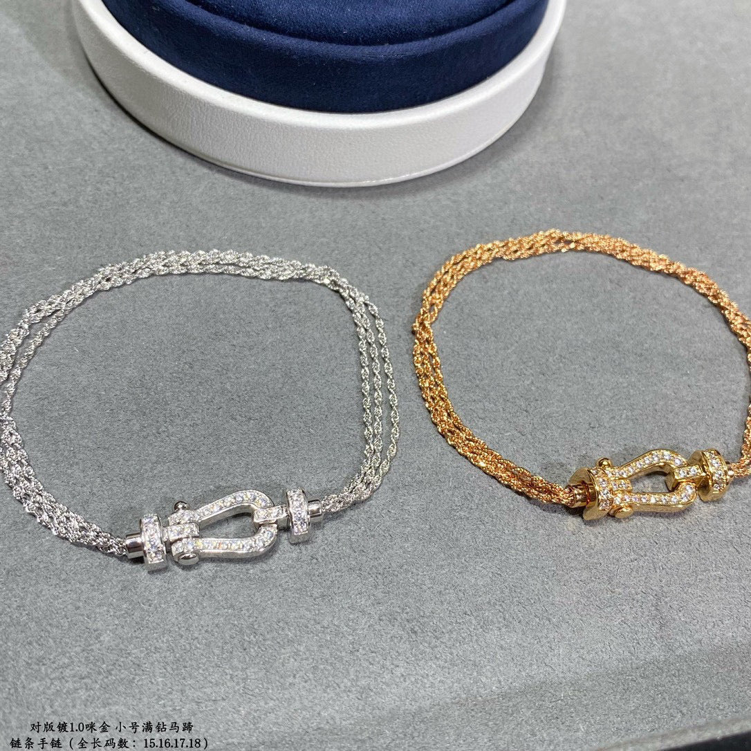 ¡®Star¡¯FORCE SMALL HORSESHOE  DIAMOND CHAIN ROPE BRACELET