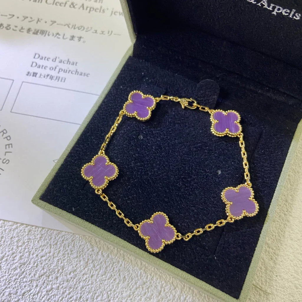 [Star]New  CLOVER 5 MOTIF VIOLET BRACELET COLLECTION