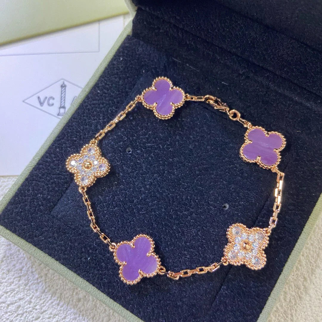 [Star]New  CLOVER 5 MOTIF VIOLET BRACELET COLLECTION
