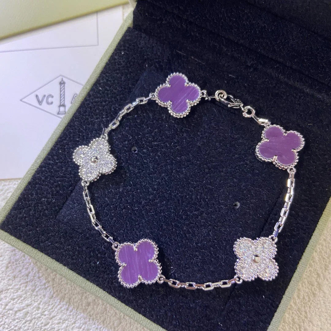 [Star]New  CLOVER 5 MOTIF VIOLET BRACELET COLLECTION