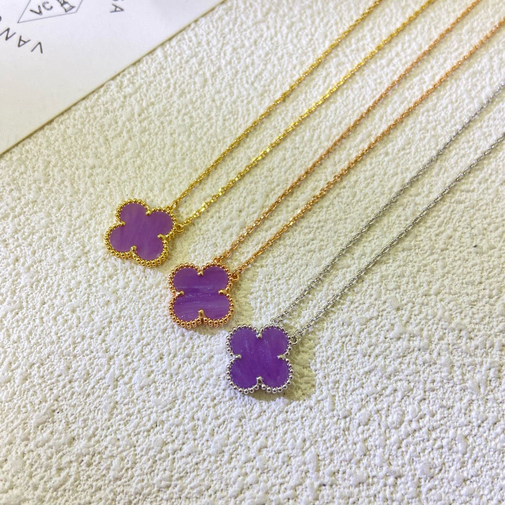 ¡®Star¡¯CLOVER 15MM  PURPLE VIOLET NECKLACE