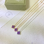 ¡®Star¡¯CLOVER 15MM  PURPLE VIOLET NECKLACE