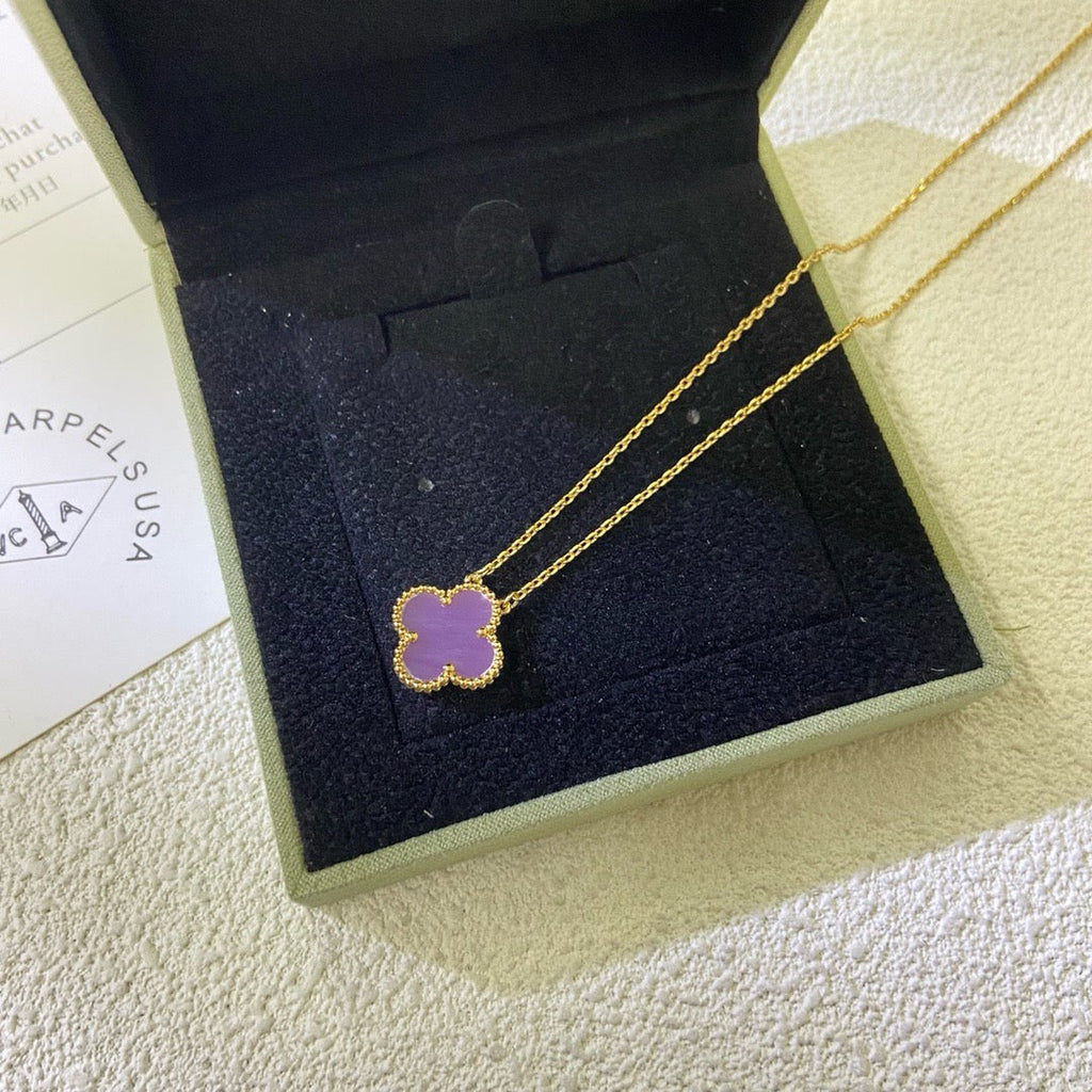 ¡®Star¡¯CLOVER 15MM  PURPLE VIOLET NECKLACE