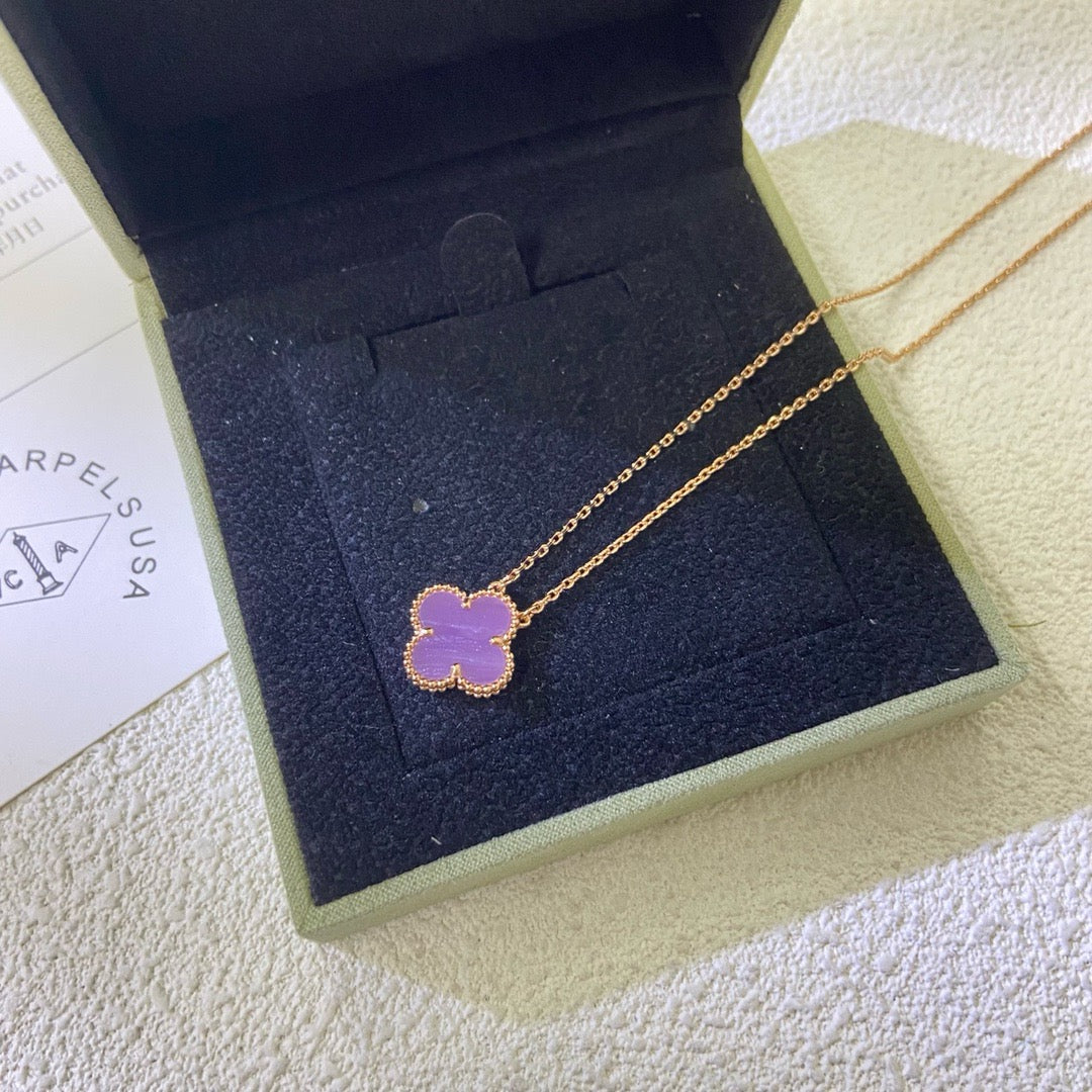 ¡®Star¡¯CLOVER 15MM  PURPLE VIOLET NECKLACE