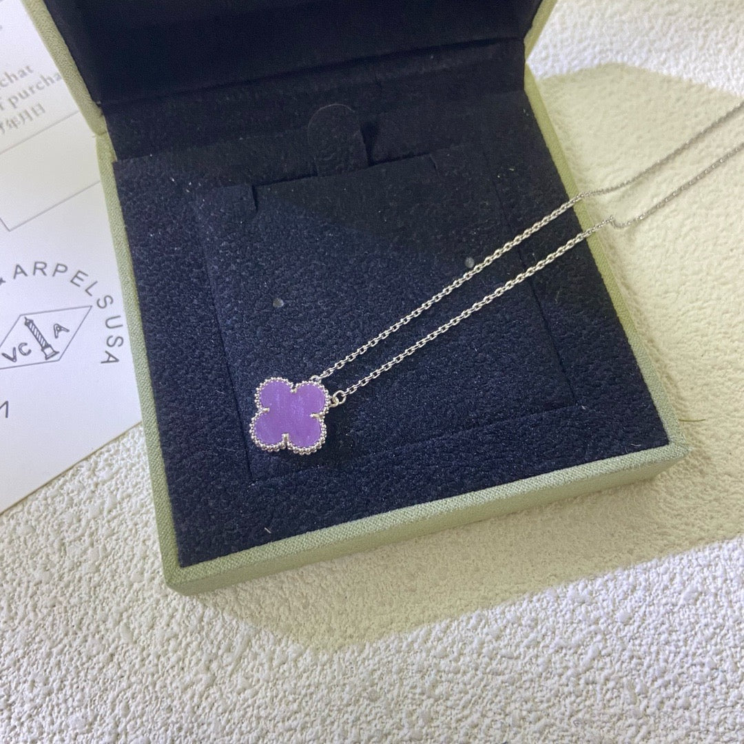 ¡®Star¡¯CLOVER 15MM  PURPLE VIOLET NECKLACE