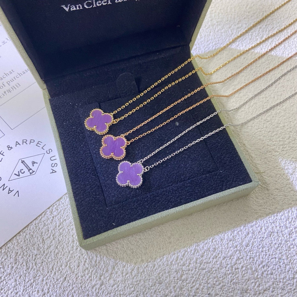 ¡®Star¡¯CLOVER 15MM  PURPLE VIOLET NECKLACE