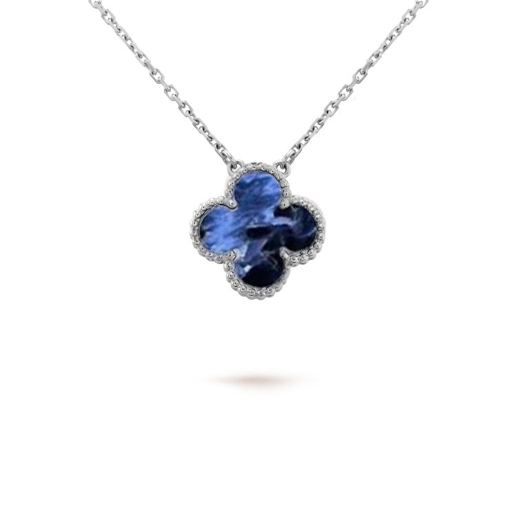 ¡®Star¡¯CLOVER 15MM PIETERSITE NECKLACE SILVER