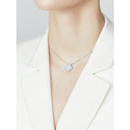 ¡®Star¡¯CLOVER 15MM BLUE CHALCEDONY NECKLACE SILVER
