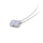 ¡®Star¡¯CLOVER 15MM BLUE CHALCEDONY NECKLACE SILVER