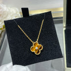 ¡®Star¡¯CLOVER 15MM DIAMOND AND YELLOW TIGER'S EYE AGATE necklace