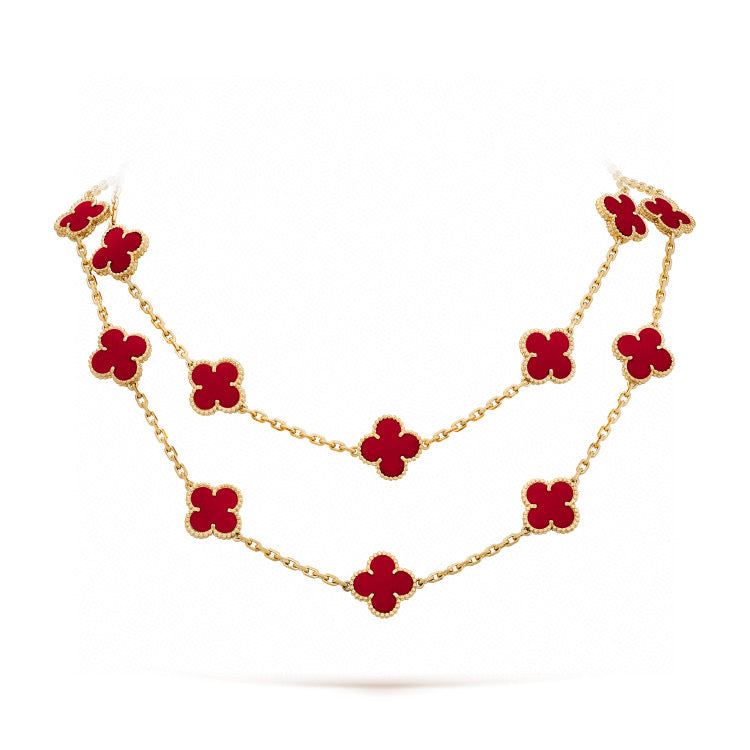 ¡®Star¡¯CLOVER 20 MOTIFS CARNELIAN NECKLACE