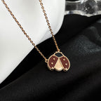 ¡®Star¡¯LUCKY  CARNELIANS LADYBUG NECKLACE